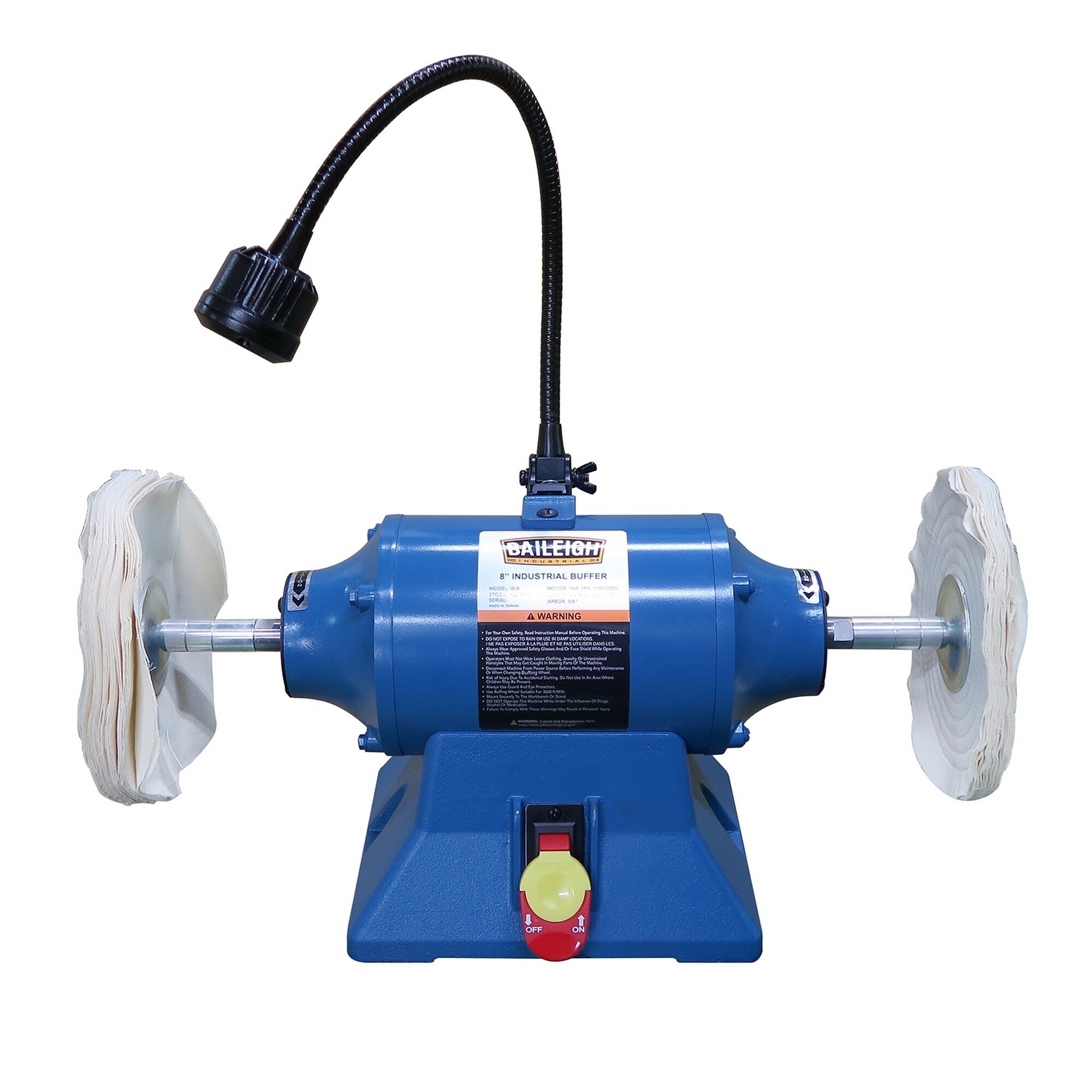 Baileigh, Industrial Bench Top Buffer, Pad Size 8 in, Model# IB-8